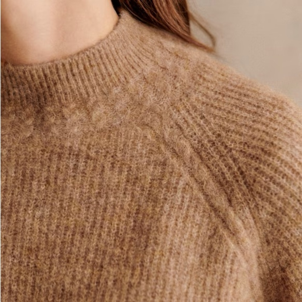 SÉZANE Otis Baby Alpaca Sweater in Camel sz XS NWOT Rare & Sold out! - Picture 5 of 15